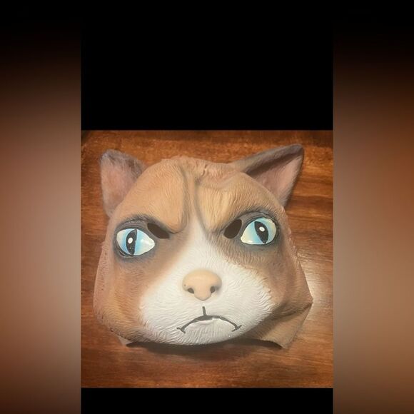 Full Head ANGRY CAT HEADPIECE MASK Rubber GRUMPY Costume KITTEN Mad Kitty - Picture 1 of 7